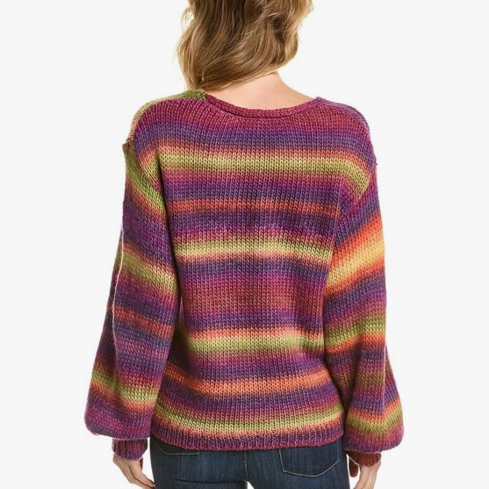 Vince Camuto Striped V-Neck Sweater - Picture 2 of 4